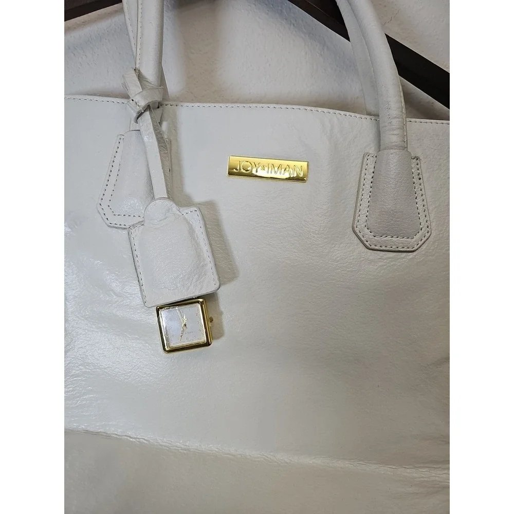 JOY &‎ IMAN Genuine Leather Satchel Tote Purse Hand Shoulder Bag